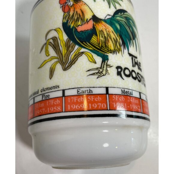 Ceramic Zodiac Rooster Tea Mug With Lid & Infuser - Picture 9 of 11